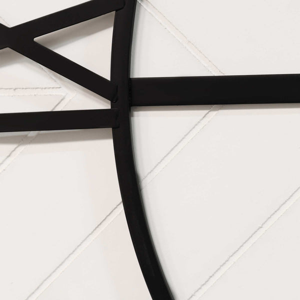 White Wood and Black Metal Wall Clock