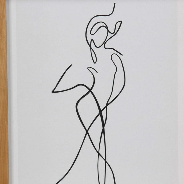 Black and White Body Outline Wooden Framed Wall Art