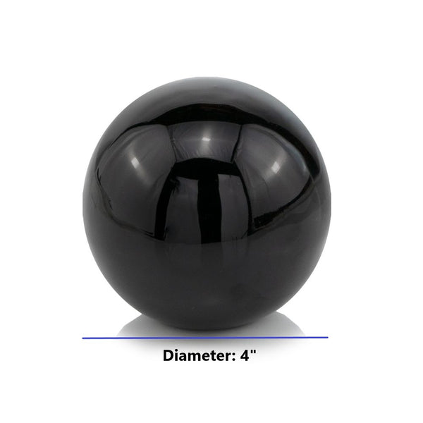 4" X 4" X 4" Black Aluminum Sphere