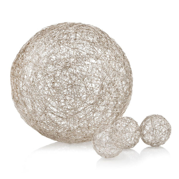 12" X 12" X 12" Silver Iron Extra Large Wire Sphere