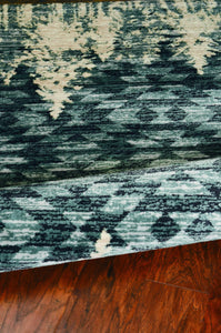 5' x 8' Slate Blue Winter Pine Trees Area Rug