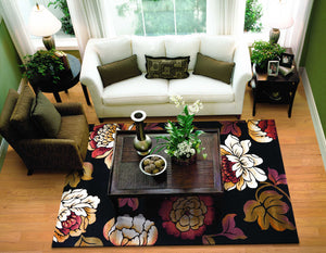 1' x 2' Black Polypropylene Area Rug