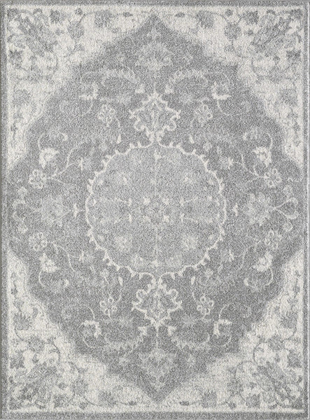 5' x 7' Grey Medallion Area Rug