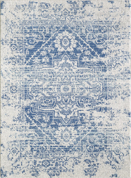 5' x 7' Ivory or Blue Medallion Area Rug