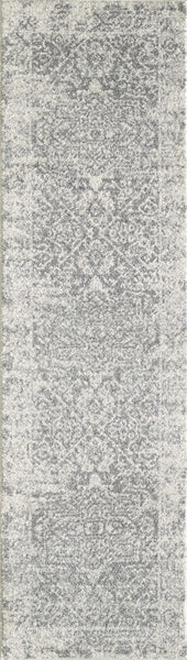 2' x 7' Grey Polypropylene Area Rug