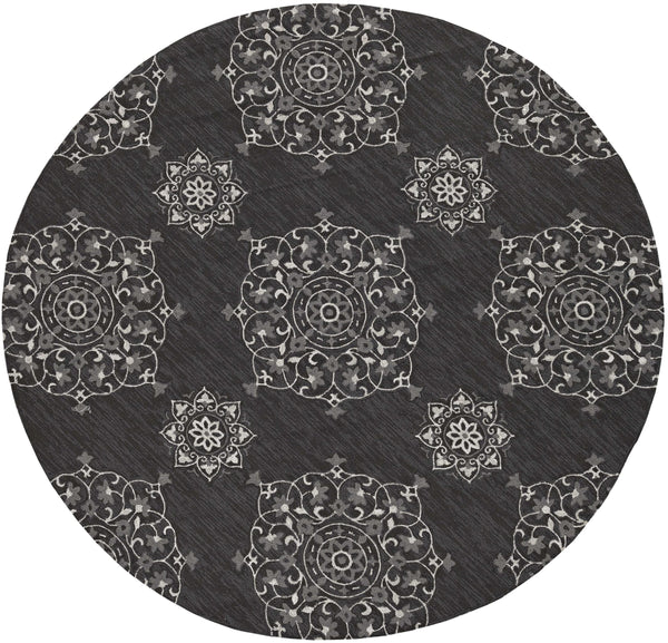 2' x 3' Charcoal Polypropylene Accent Rug