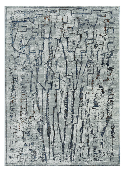 3' x 5' Grey Abstract Lines Area Rug