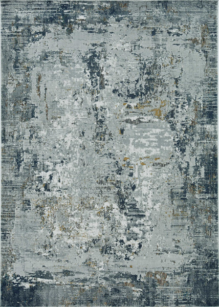 3'x5' Grey Machine Woven Abstract Brushstrokes Indoor Area Rug