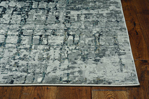 2' x 7' Ivory or Grey Polypropylene and Polyester Runner Rug