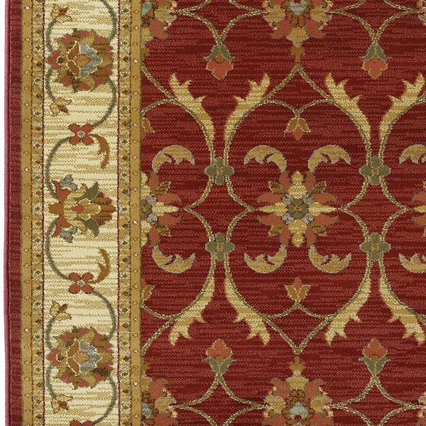 23" X 35" Red or Ivory Polypropylene Rug