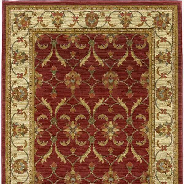 23" X 35" Red or Ivory Polypropylene Rug