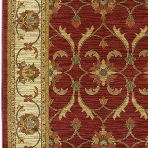 63" X 63" Red or Ivory Polypropylene Rug