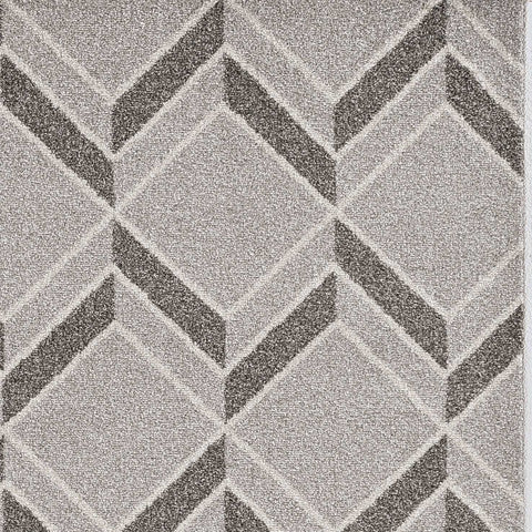 3'x5' Grey Machine Woven UV Treated Herringbone Illusion Indoor Outdoor Area Rug