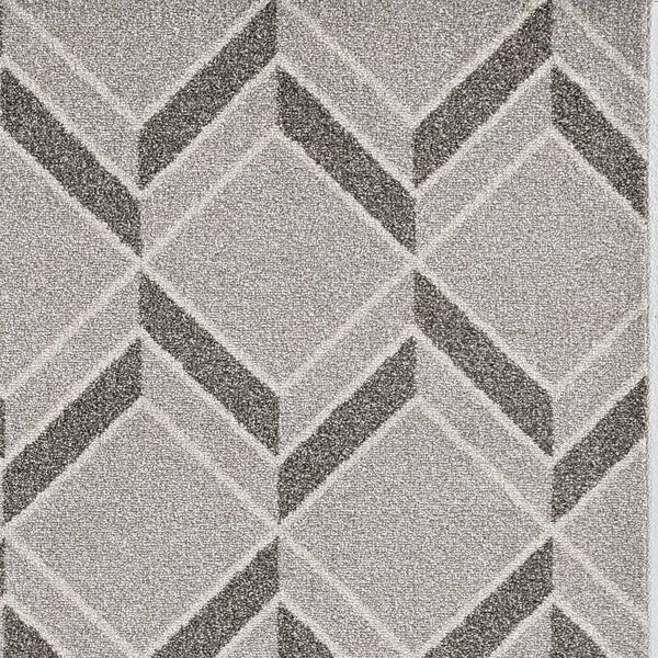 5'x8' Grey Machine Woven UV Treated Herringbone Illusion Indoor Outdoor Area Rug