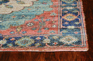 2' x 4' Blue Jute or Polyester Area Rug