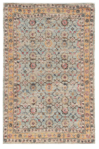 2'x4' Spa Green Hand Woven Floral Indoor Accent Rug