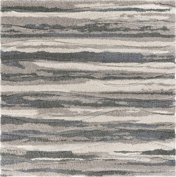 39" X 63" Grey Polypropylene Rug