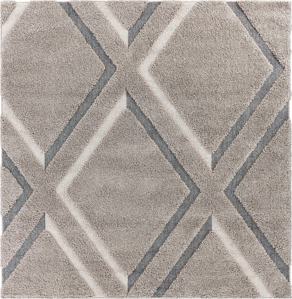 39" X 63" Grey Polypropylene Rug