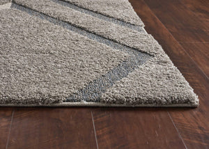 39" X 63" Grey Polypropylene Rug