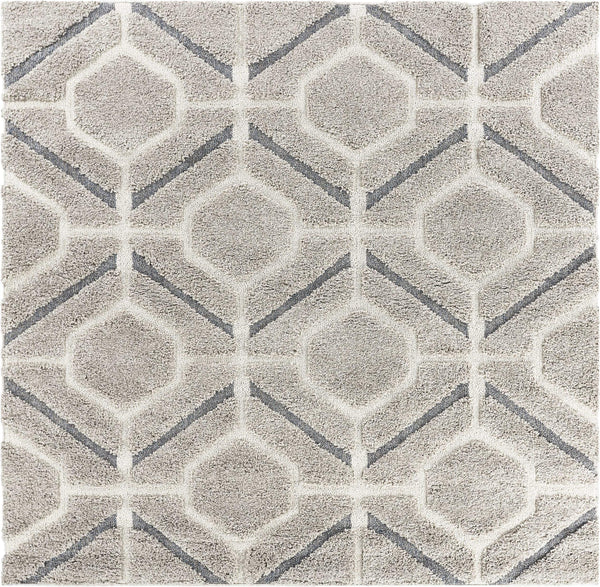 39" X 63" Grey Polypropylene Rug