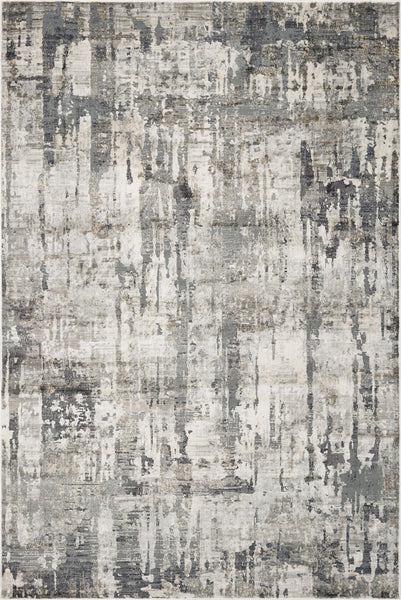 3'x5' Grey Machine Woven Abstract Drip Indoor Area Rug