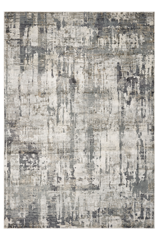 3'x5' Grey Machine Woven Abstract Drip Indoor Area Rug