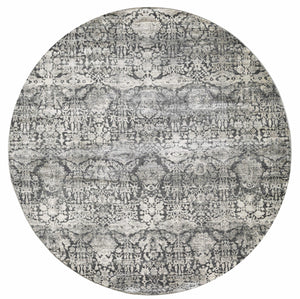 3' x 5' Grey Medallion Viscose Rug