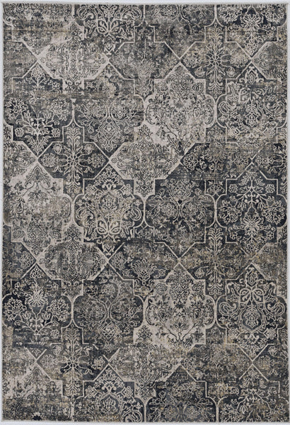 3'x5' Grey Machine Woven Quatrefoil Indoor Area Rug