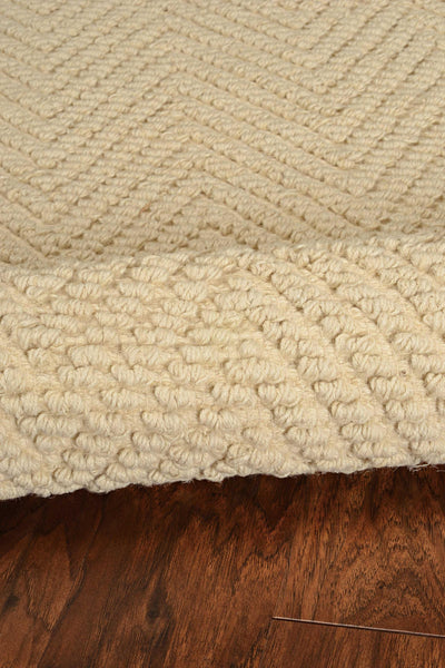 2'x4' Ivory Hand Woven Herringbone Jute Indoor Accent Rug