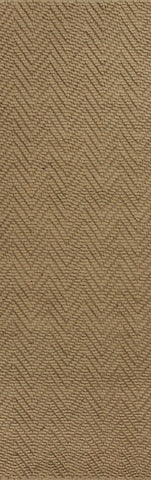 8' Natural Beige Hand Woven Herringbone Jute Indoor Runner Rug