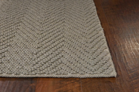 2'x4' Grey Heather Hand Woven Herringbone Jute Indoor Accent Rug