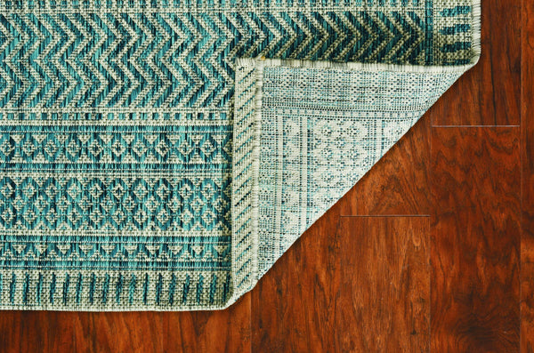 3' x 4' Teal Polypropylene Area Rug