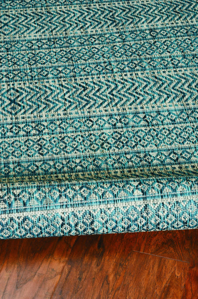 3' x 4' Teal Polypropylene Area Rug