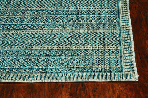 3' x 4' Teal Polypropylene Area Rug