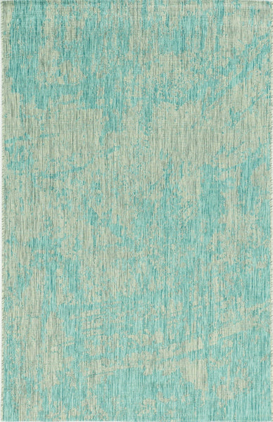 3' x 4' Teal Polypropylene Area Rug