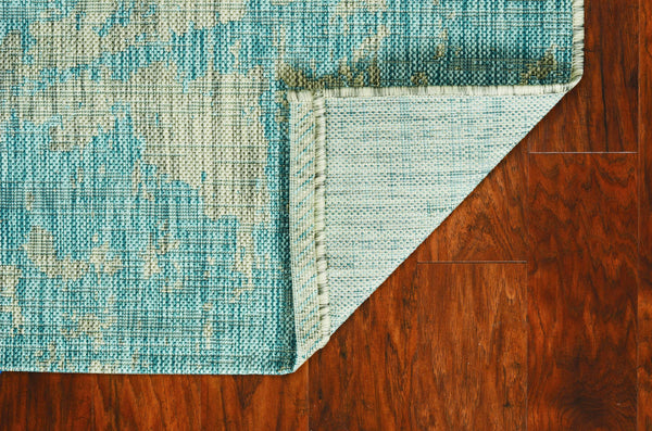 3' x 4' Teal Polypropylene Area Rug