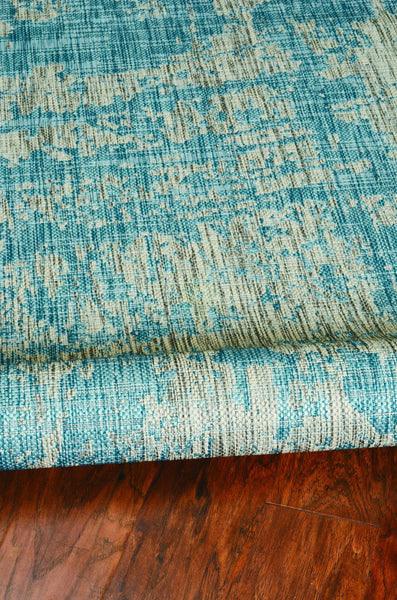 3' x 4' Teal Polypropylene Area Rug