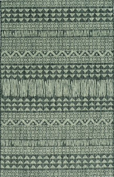 5' x 8' Charcoal Aztec Pattern Rug