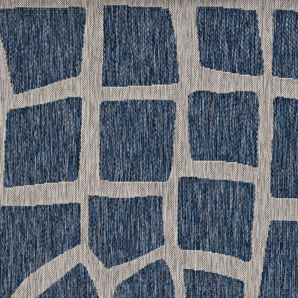 5' x 8' Blue or Grey Abstract Panels Area Rug