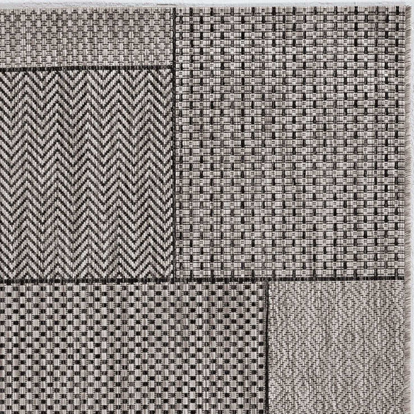 5' x 8' Grey Geometric Patterns Area Rug