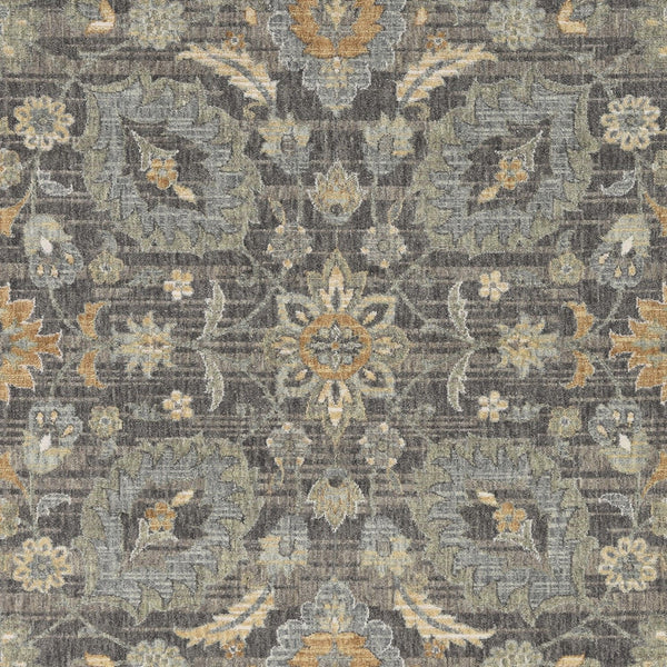 2'x3' Taupe Machine Woven Vintage Floral Traditional Indoor Accent Rug