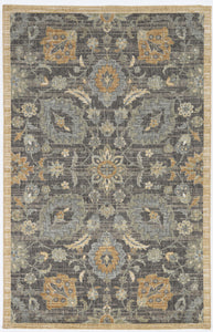 2'x3' Taupe Machine Woven Vintage Floral Traditional Indoor Accent Rug