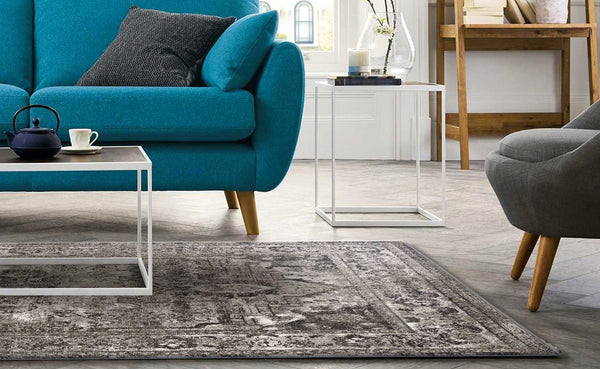 2' x 7' Grey Polypropylene Area Rug