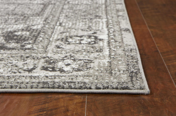 2' x 7' Grey Polypropylene Area Rug