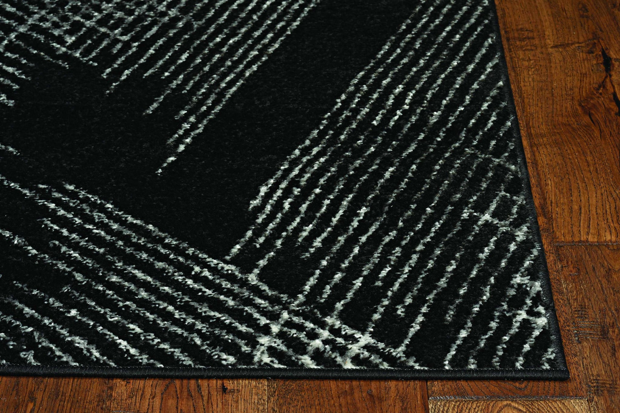 5'x8' Grey Machine Woven Abstract Lines Indoor Area Rug