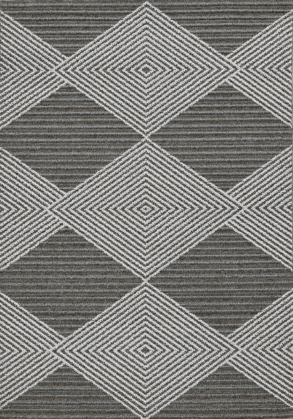 4' x 6' Grey or Ivory Geometric Diamond Area Rug