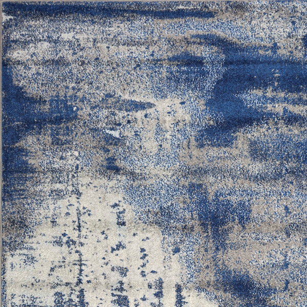 3' x 5' Ice Blue Abstract Brushstrokes Area Rug