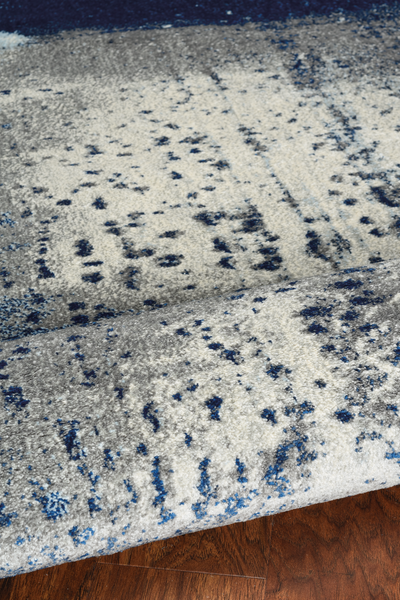 3' x 5' Ice Blue Abstract Brushstrokes Area Rug