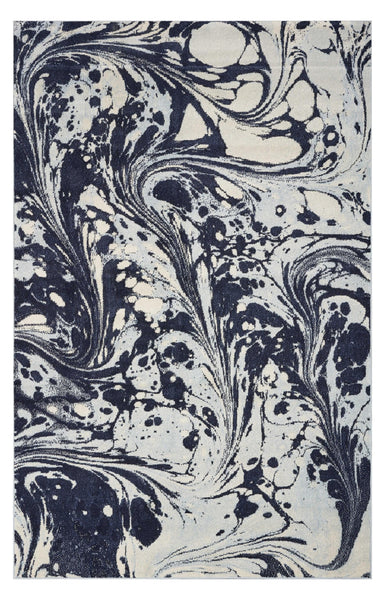 3' x 5' Blue Abstract Splashes Area Rug