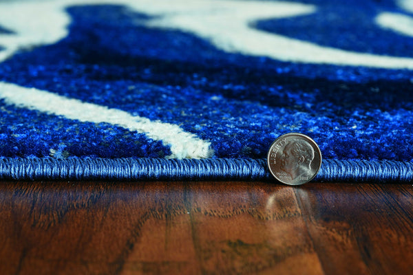 3' x 5' Blue Abstract Waves Area Rug